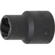 BGS Spiral-Profil-Steckschlüssel-Einsatz / Schraubenausdreher - Antrieb Innenvierkant 125 mm 1/2 - SW 12 mm - 5266-12
