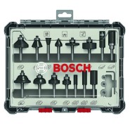 Bosch 15-teiliges Mixed Fräser Set mit 6mm Schaft - 2607017471